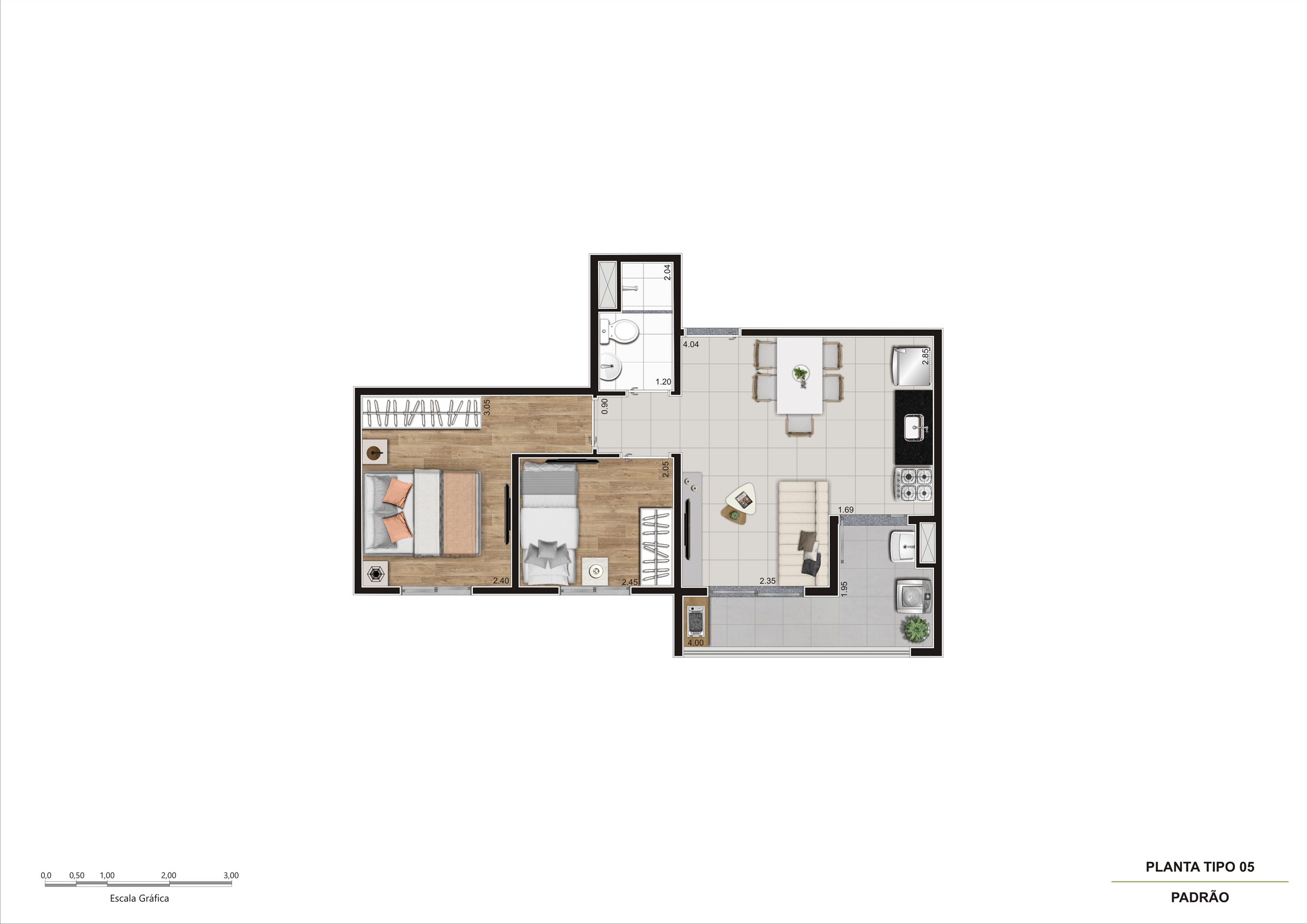 Planta Tipo 05 - R04 - 41,38m²